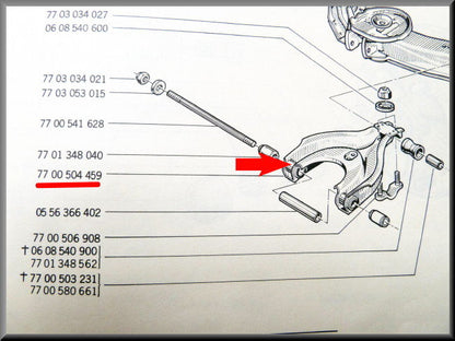 Bras oscillant de suspension arrière – Renault 12 – Renault 15 – Renault 17 – OEM 7700504459