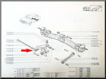 Bras oscillant de suspension arrière – Renault 12 – Renault 15 – Renault 17 – OEM 7700504459