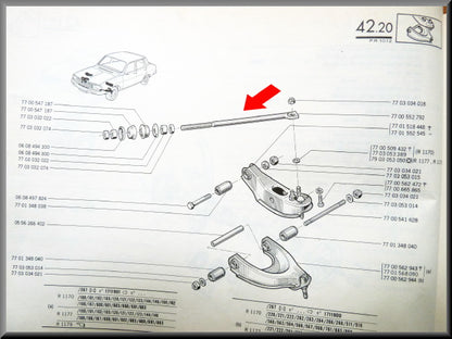 Front Reaction Rod – Renault 12 – Renault 15 - Renault 17 - OEM 7700552792
