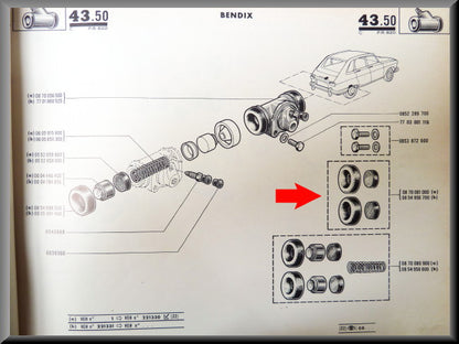 Revisie set wielrem cilinder 19 mm Bendix – Renault 16 – OEM 0870081000