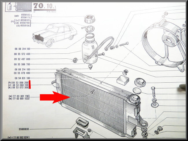 Radiateur – Renault 16 L-TS – OEM 0853068200 – Neuf