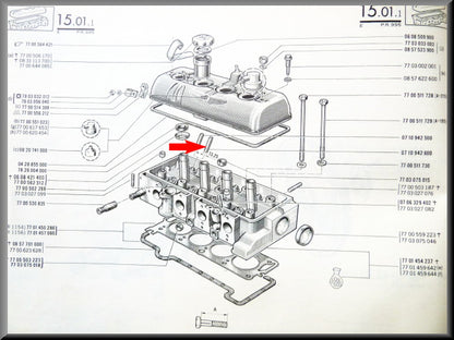 Valve guide 13.25mm 49mm – Renault 16 – OEM 0710942600A