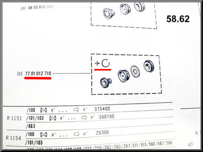 Kit de réparation maître-cylindre (Bendix 19 mm) – Renault 16 TS, TL (premier type) – OEM 7701012710