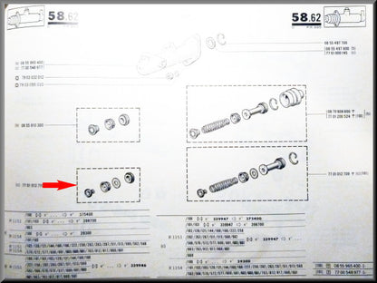 Kit de réparation maître-cylindre (Bendix 19 mm) – Renault 16 TS, TL (premier type) – OEM 7701012710
