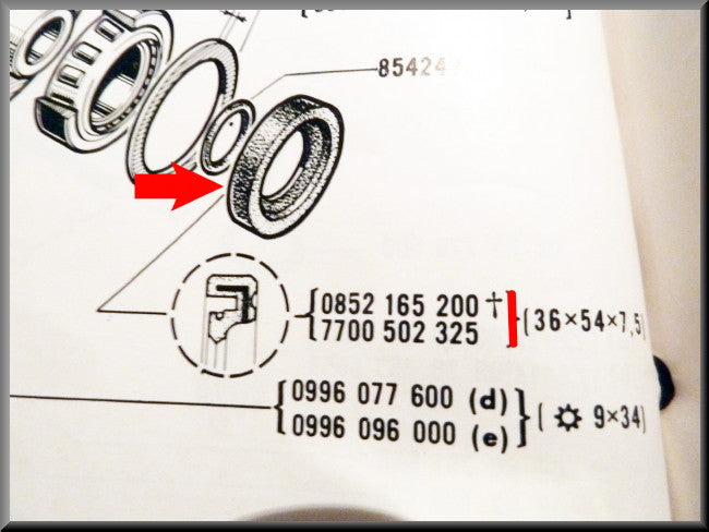 Driveshaft oil seal (36x54x7.5 mm) – Renault 16 L (1150) – OEM 7700502325