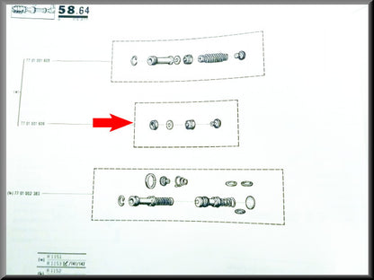 Master cylinder overhaul kit R16 TS and TL first type (Bendix 19 mm).