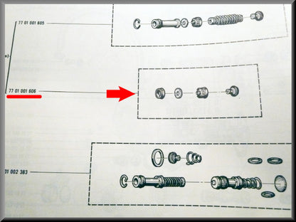 Master cylinder overhaul kit R16 TS and TL first type (Bendix 19 mm).