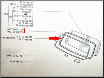 Joint de pare-brise – Renault 12 – OEM 7700551030