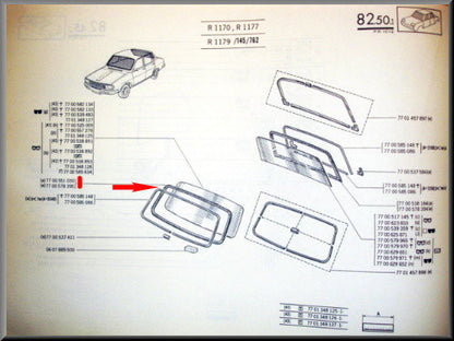 Joint de pare-brise – Renault 12 – OEM 7700551030