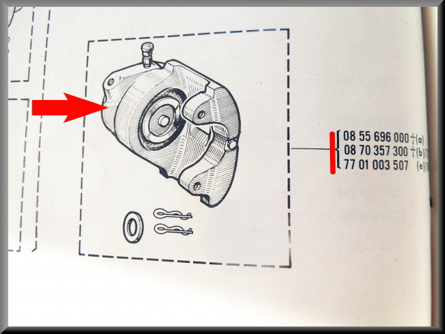 Brake caliper left – Renault 16 < 1968 – OEM 7701003507