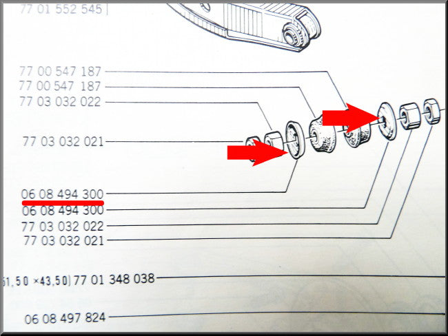 Collier de fixation de barre de réaction avant – Renault 12 – Renault 15 - Renault 17 - OEM 0608494300