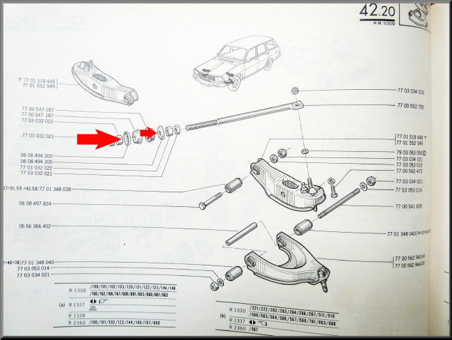 Collier de fixation de barre de réaction avant – Renault 12 – Renault 15 - Renault 17 - OEM 0608494300