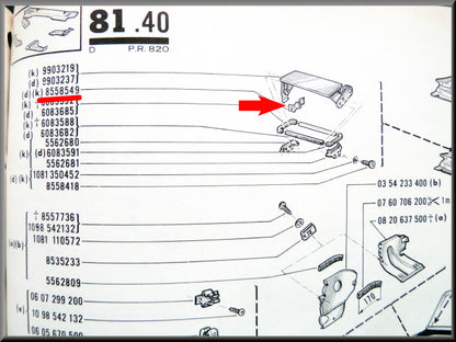 Agrafe câble de commande volet de ventilation – Renault 16 – OEM 0855854900