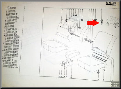 Hoofdsteun geleiding (laatste types) – Renault 16 – Renault 5 - OEM 7700646135