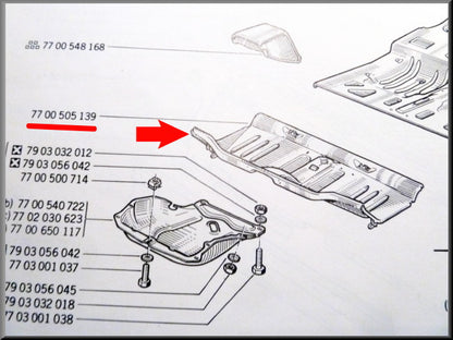 Vloerplaat – Renault 12 – Renault 15 - Renault 17 - OEM 7700505139