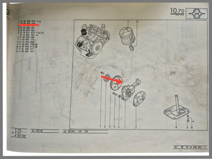 Pompe à huile - Renault 14 - OEM 7940009043 et 7946002240