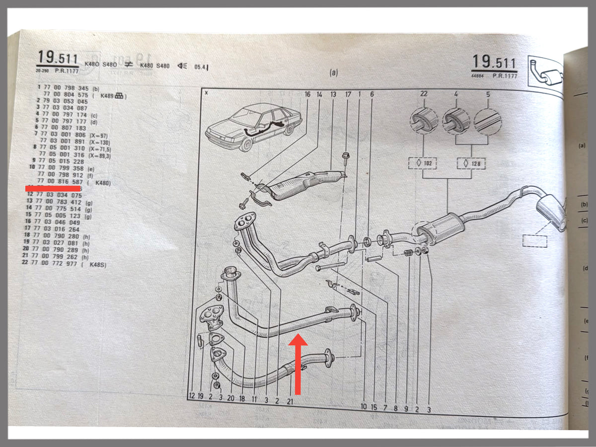 Tuyau d'échappement - Renault 21 -OEM7700799358/7700798912/7700816587.
