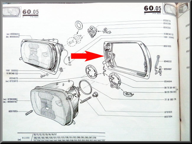 Frame koplamp – Renault 16 TL, TS, L – OEM 0855705500
