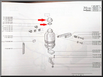 Bouchon et joint vase d'expansion – Renault 12 – Renault 15 - Renault 16 - Renault divers - OEM 7701348847