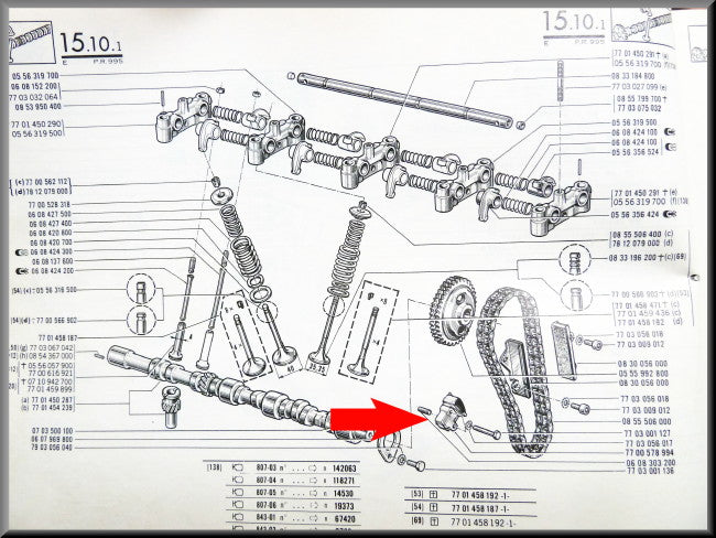 Tendeur de chaîne de distribution – Renault 16 - Renault 12 Gordini - Alpine A110 - Renault divers – OEM 7700578994