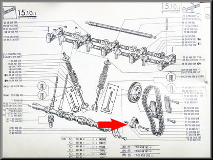 Tendeur de chaîne de distribution – Renault 16 - Renault 12 Gordini - Alpine A110 - Renault divers – OEM 7700578994