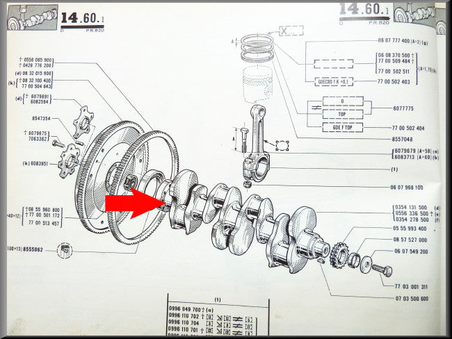 Vilebrequin 5 trous rectifié – Renault 16 L – OEM 0354278500