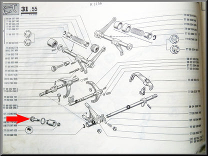 Pignon câble de compteur (5 vitesses) – Renault 16 – OEM 7700547101A