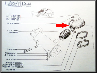 Afdekkap carburateur – Renault 16 TX – OEM 7700610309