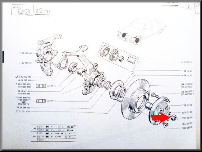 Écrou d'arbre de transmission – Renault 12 – Renault 15 - Renault 16 - OEM 7703034040