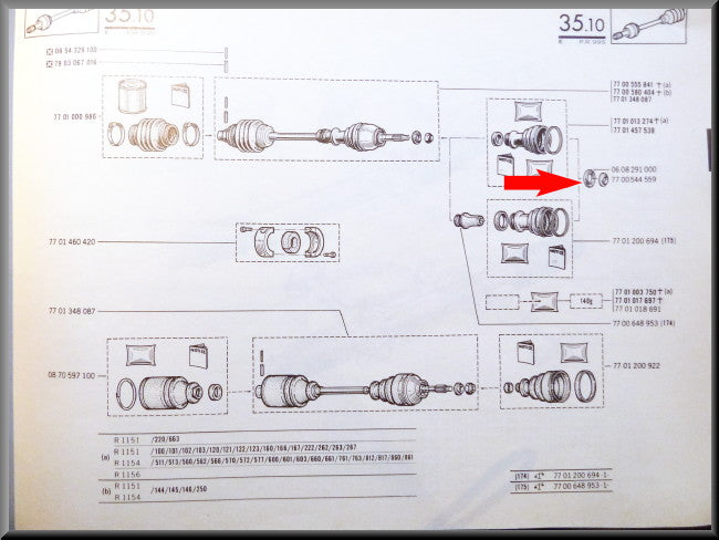 Rivet (cuivre) d'arbre de transmission – Renault 12 – Renault 15 - Renault 16 - Renault divers - OEM 0608291000