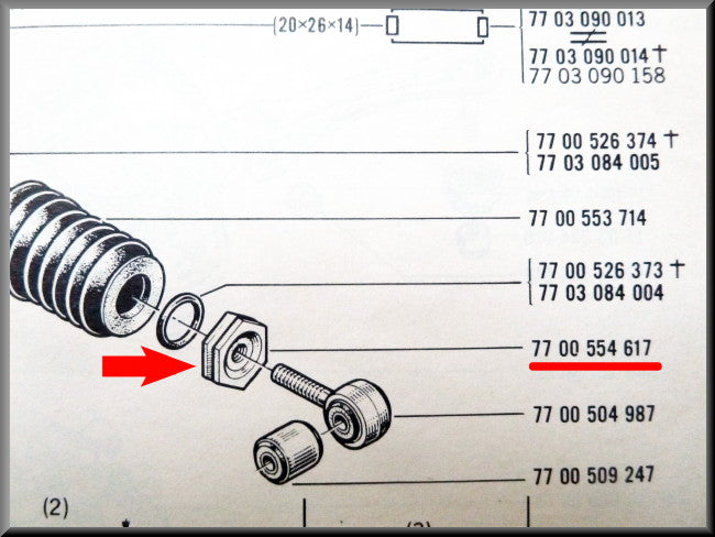 Contre-écrou de crémaillère – Renault 12 – Renault 15 - Renault 16 - Renault divers - OEM 7700554617
