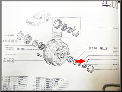 Goupille fendue pour roulement d'essieu arrière – Renault 12 - Renault 15 - Renault 16 - Renault divers – OEM 1089030352