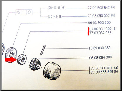 Roulement essieu arrière – Renault 12 – Renault 15 - Renault 16 - Renault divers - OEM 7703032056
