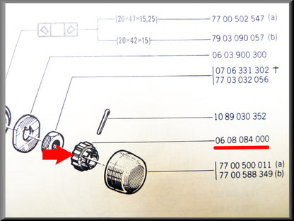 Écrou de blocage roulement d'essieu arrière – Renault 12 - Renault 15 - Renault 16 - Renault divers – OEM 0608084000