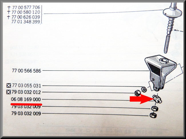 Câble d'embrayage fourchette – Renault 12 - Renault 15 - Renault 16 - Renault divers – OEM 0608169000