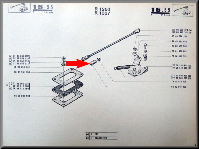 Rotule de tringlerie de commande de starter – Renault 12 – Renault 15 - Renault 16 - Renault diverses - OEM 0852849200