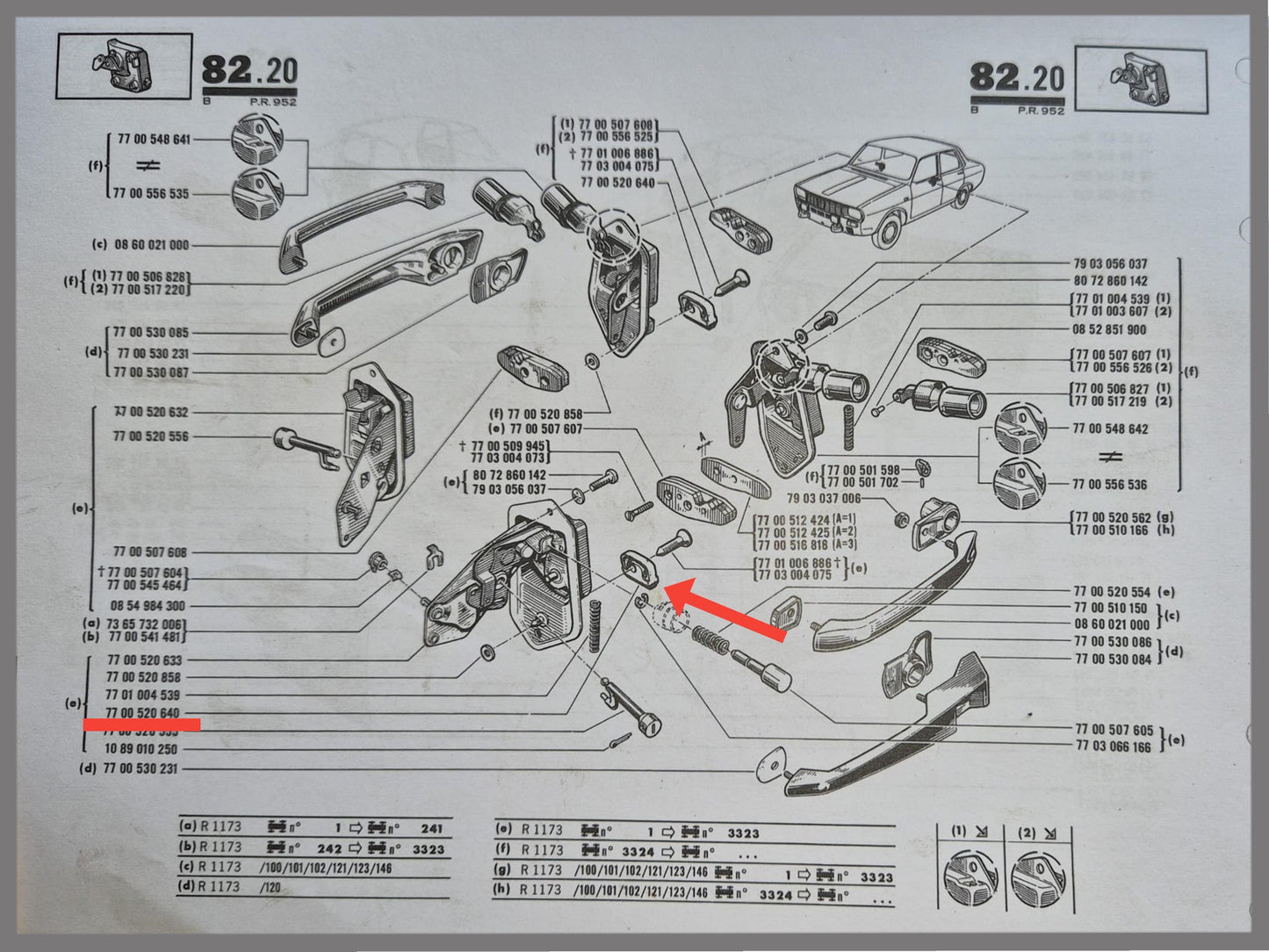 Afdekplaatje deurslot - Renault 12 - OEM 7700520640