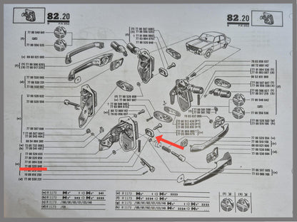 Afdekplaatje deurslot - Renault 12 - OEM 7700520640