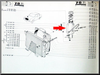 Réservoir lave-glace (plastique) – Renault 12 – Renault 5 – Renault 16 – Renault divers – OEM 7700534220