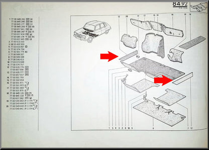Habillage de traverse avant (caoutchouc) – Renault 16 – OEM 7700635777 / 7700635776