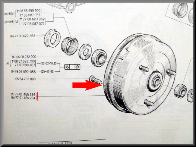 Brake drum later types – Renault 16 – OEM 7701455364 – Used