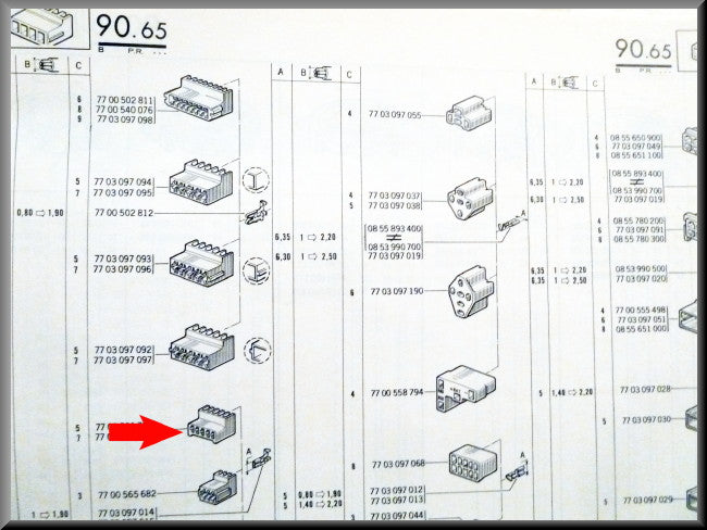 Fiche tableau de bord – Renault 16 – OEM 7700531735