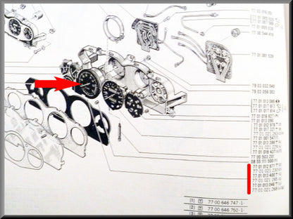 Toerenteller – Renault 16 TX (2e type 1976-1980) – OEM 7701021230