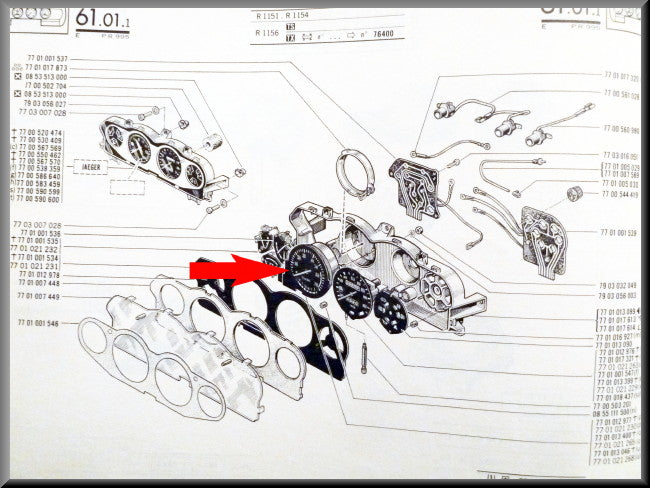 Toerenteller – Renault 16 TX (2e type 1976-1980) – OEM 7701021230