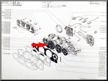 Toerenteller – Renault 16 TX (2e type 1976-1980) – OEM 7701021230