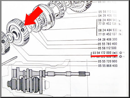 Pignon de 2ème vitesse (45 dents) boîte 336 – Renault 16 – OEM 0354172000