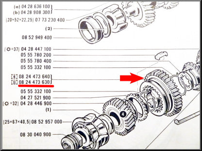 Pignon baladeur arrière avec moyeu synchroniseur 40 dents boîte 336 – Renault 16 – OEM 0824473640A