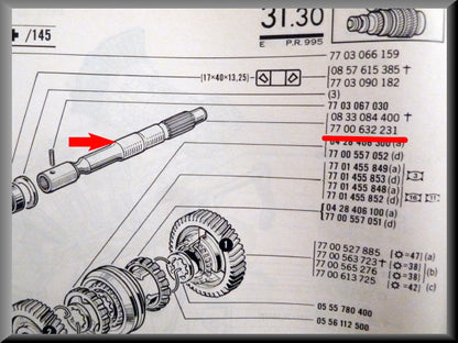 Prise de vitesse (5 vitesses) – Renault 16 – OEM 7700632231