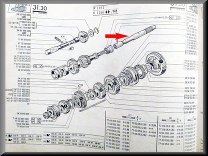 Prise de vitesse (5 vitesses) – Renault 16 – OEM 7700632231