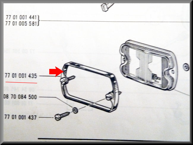 Stainless steel edge spotlight – Renault 16 TS – OEM 7701001435